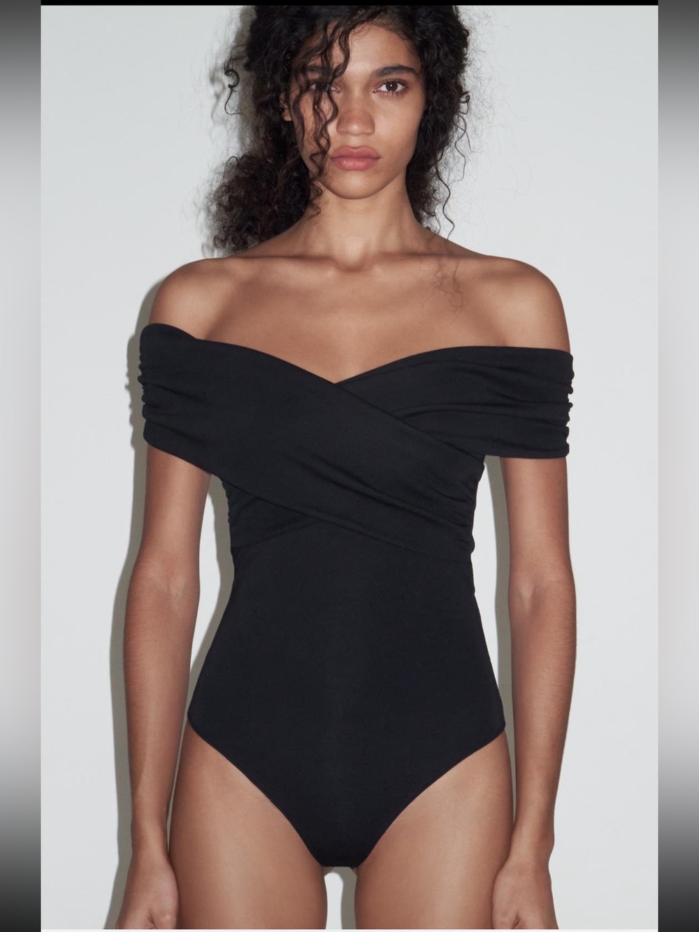 Zara Ruched wrap bodysuit